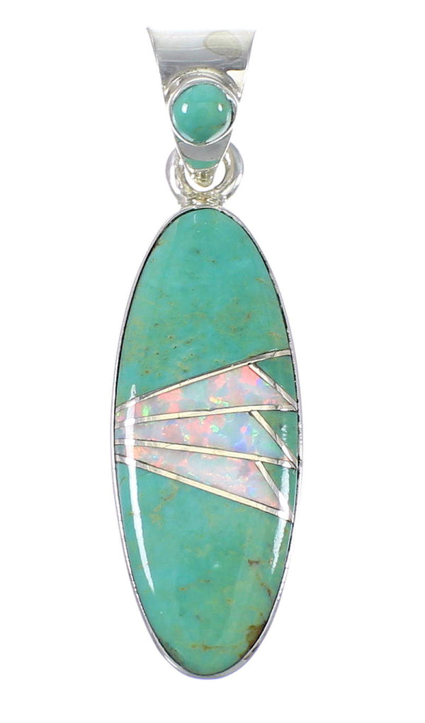 Southwest Silver Turquoise Opal Pendant YX77593